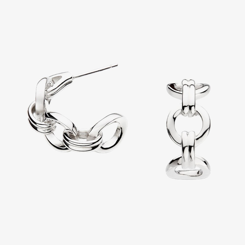 Kit Heath Bevel Unity Semi Hoop Stud Earrings 61174RP