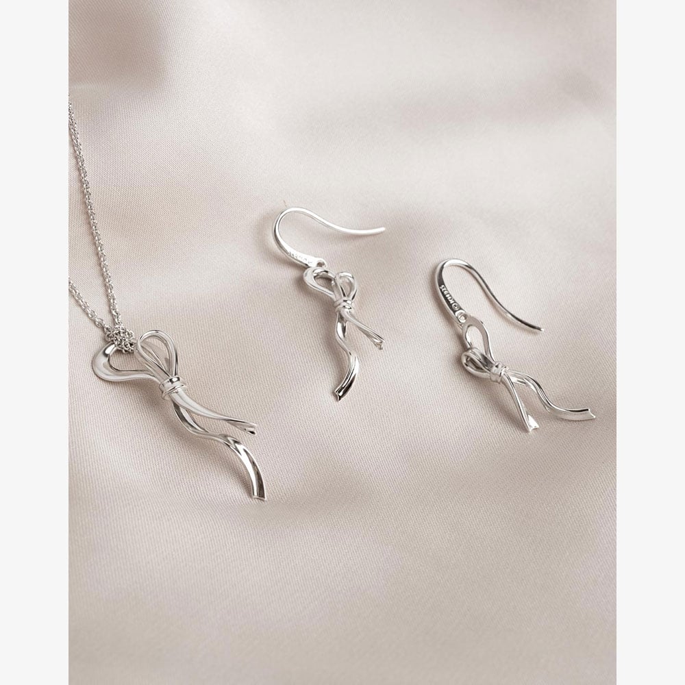 Kit Heath Serenity Ribbon Bow Loop Drop Earrings 61189RP