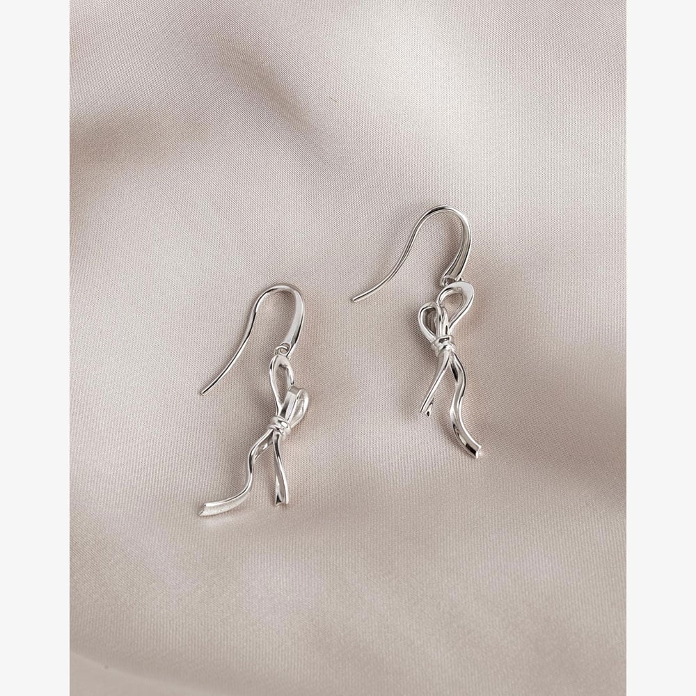 Kit Heath Serenity Ribbon Bow Loop Drop Earrings 61189RP