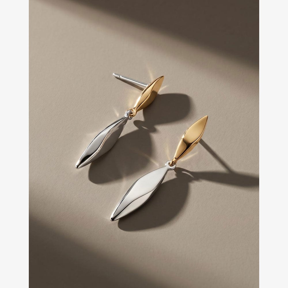 Kit Heath Glint Golden Two-Tone Drop Earrings 61254GRP