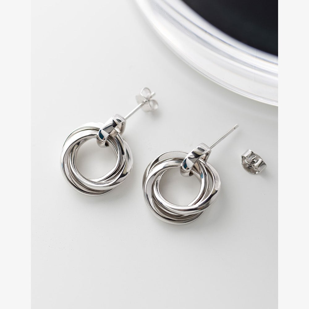 Kit Heath Bevel Trilogy Grande Stud Drop Earrings 6170RP