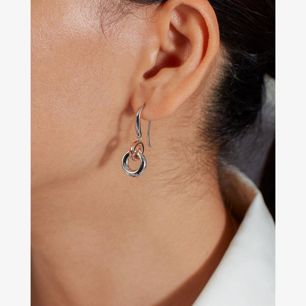 Kit Heath Bevel Cirque Link Blush Drop Earrings 6188RG