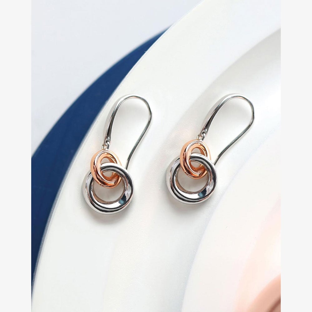 Kit Heath Bevel Cirque Link Blush Drop Earrings 6188RG