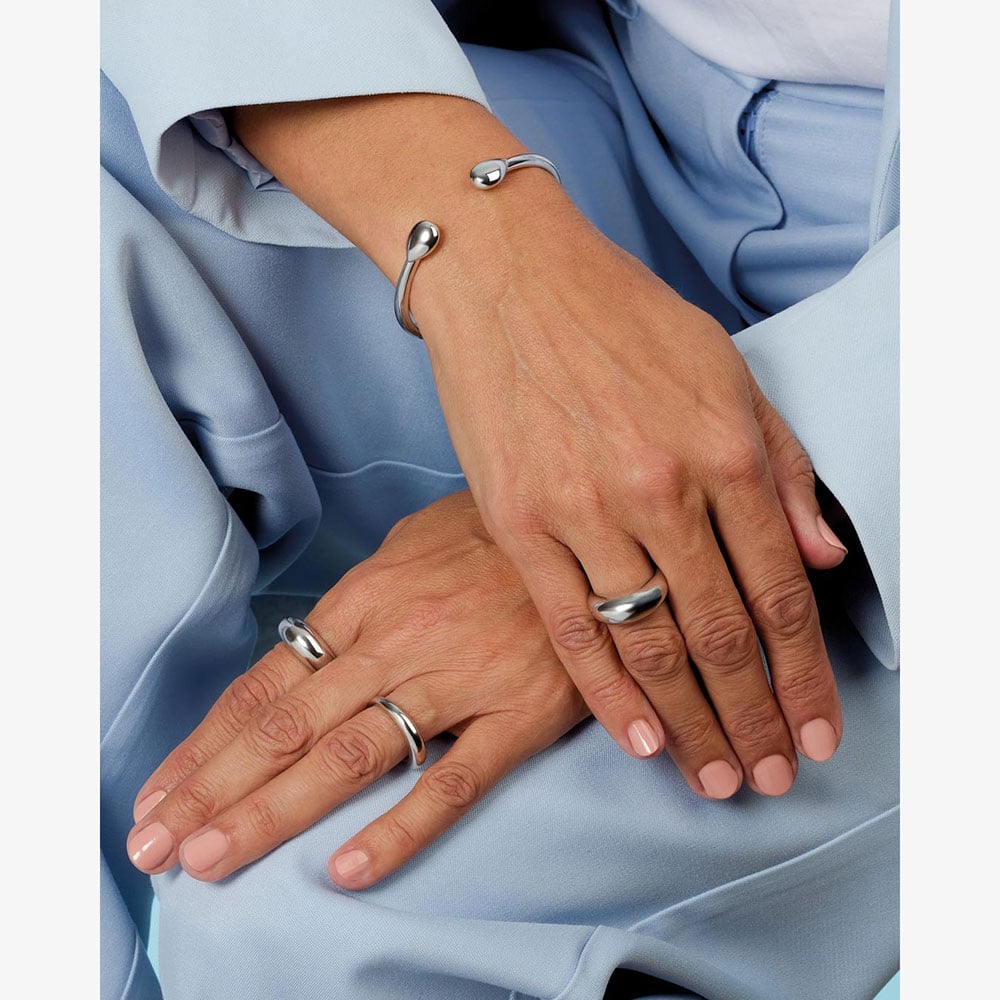 Kit Heath Coast Pebble Smooth Hinged Bangle 70152RPML