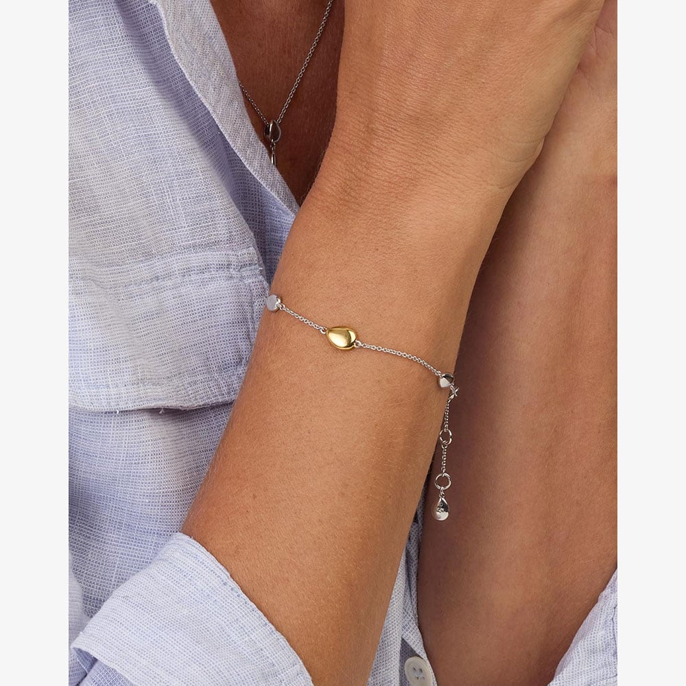 Kit Heath Coast Pebble Golden 7.5 Inch Station Bracelet 70186GRP