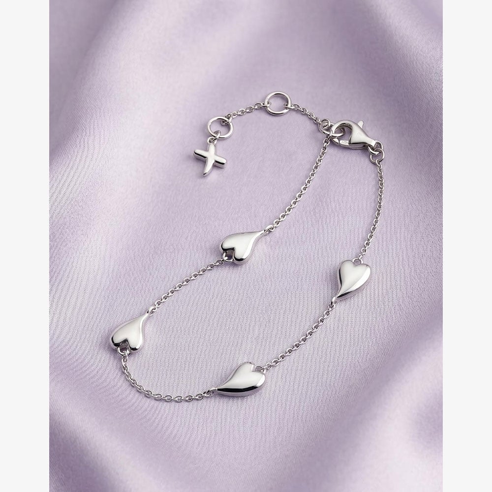 Kit Heath Desire Kiss Blush Heart Station 7.5 Inch Bracelet 70501RRP