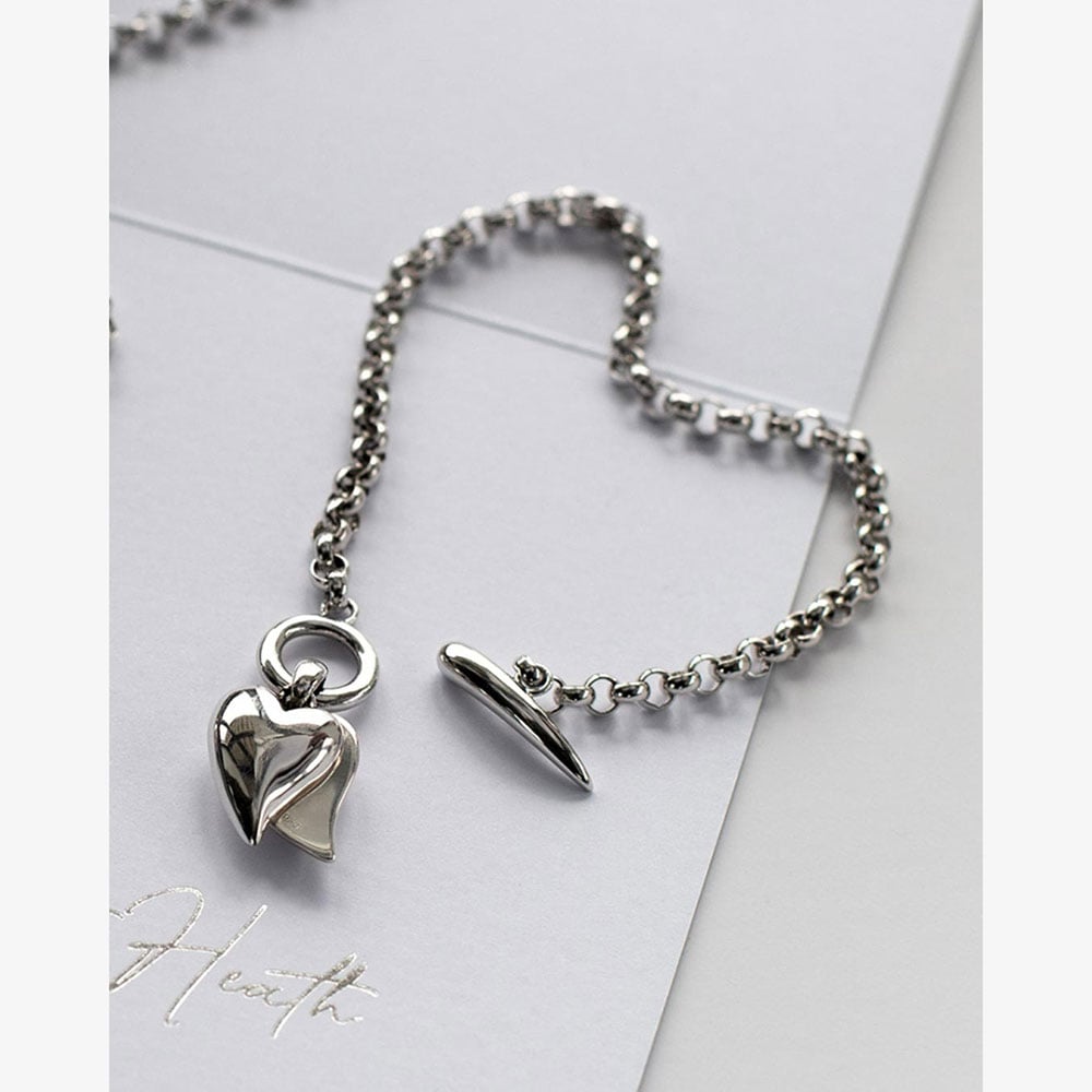 Kit Heath Desire Love Duet Heart 7.5 Inch T-Bar Bracelet 70507RP