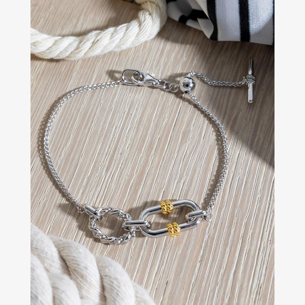 Kit Heath Marina Rope Link Duo Golden 7 Inch Slider Bracelet 71096GRP