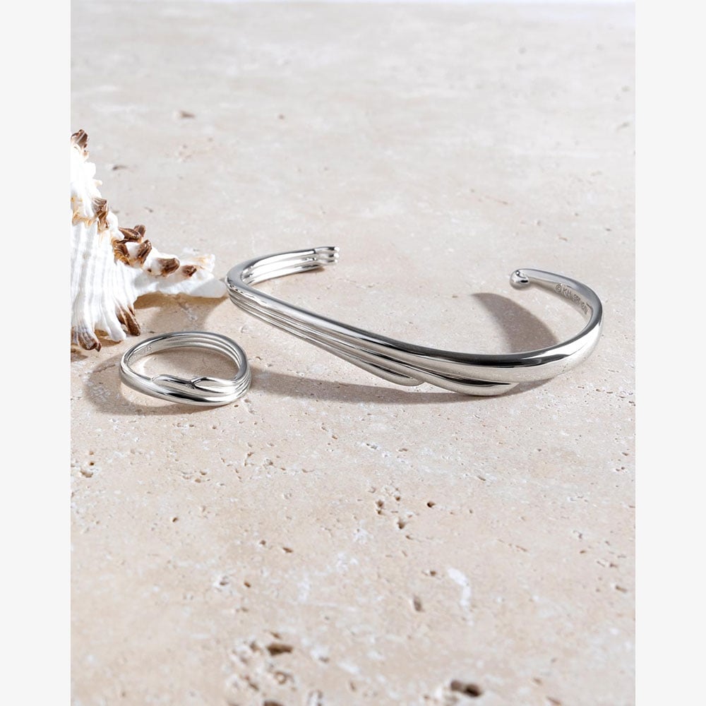 Kit Heath Océane Shell Wave Narrow Cuff Bangle 71211RP