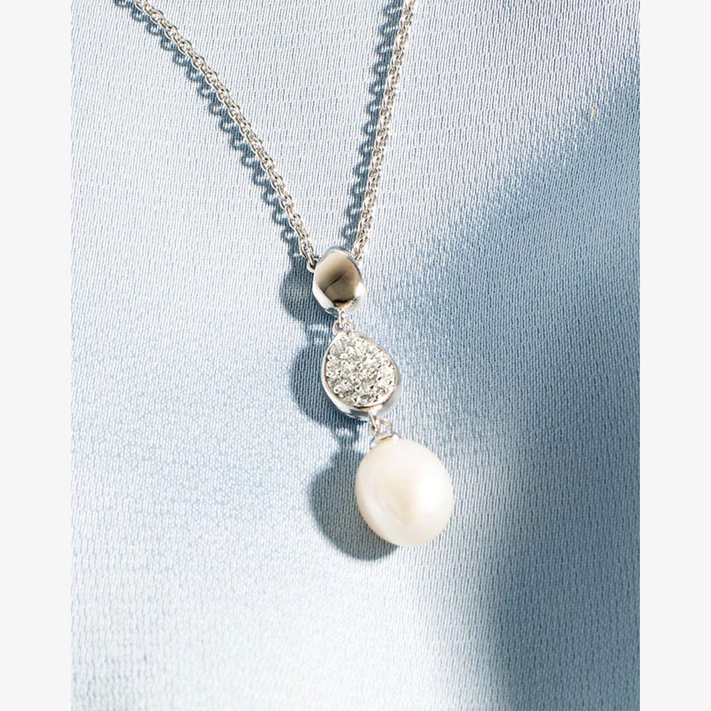 Kit Heath Coast Pebble Glisten Pavé 18 Inch Necklace 90182FPC