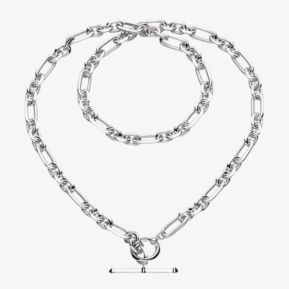 Kit Heath Revival Figaro 18 Inch Chain Link T-Bar Necklace 90437RP