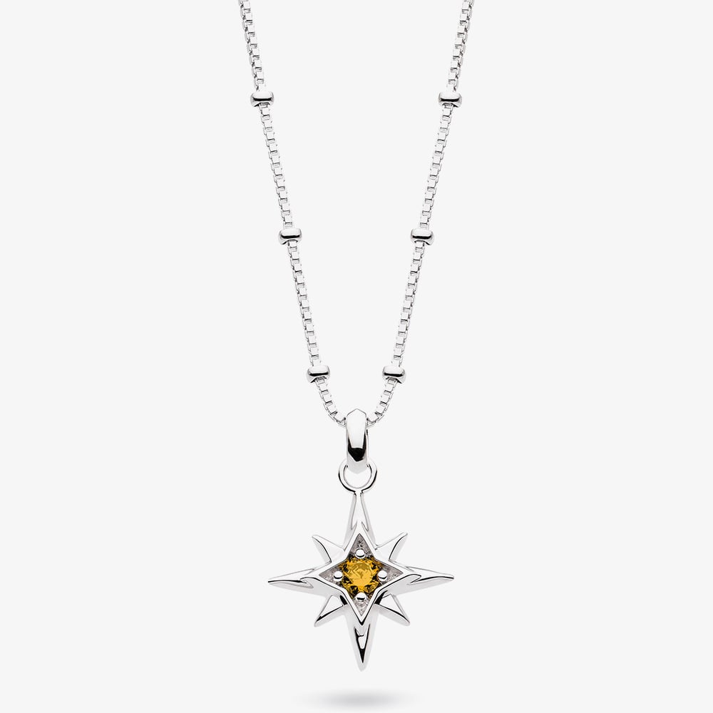 Kit Heath Céleste November Aurora Birthstone Citrine Ball Chain 18 Inch Pendant 90459CT