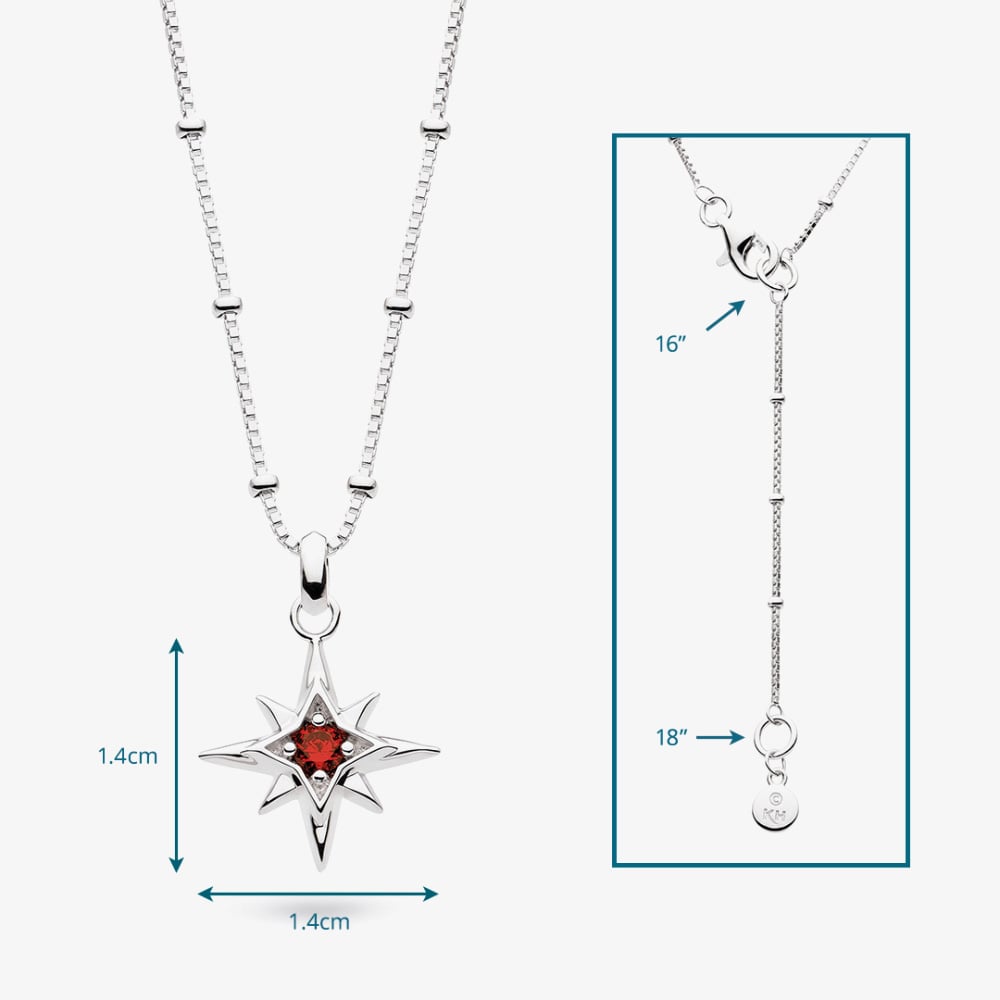 Kit Heath Céleste January Aurora Birthstone Garnet Ball Chain 18 Inch Pendant 90459GT