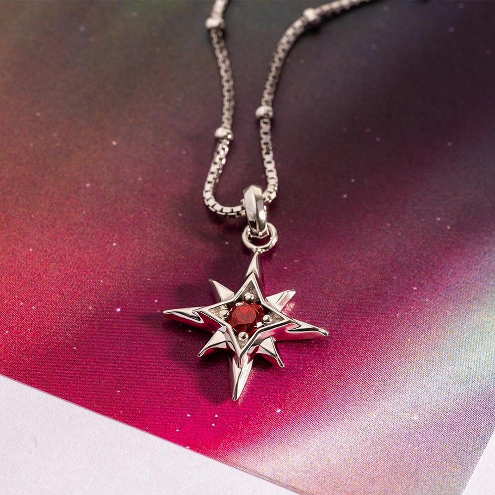 Kit Heath Céleste January Aurora Birthstone Garnet Ball Chain 18 Inch Pendant 90459GT