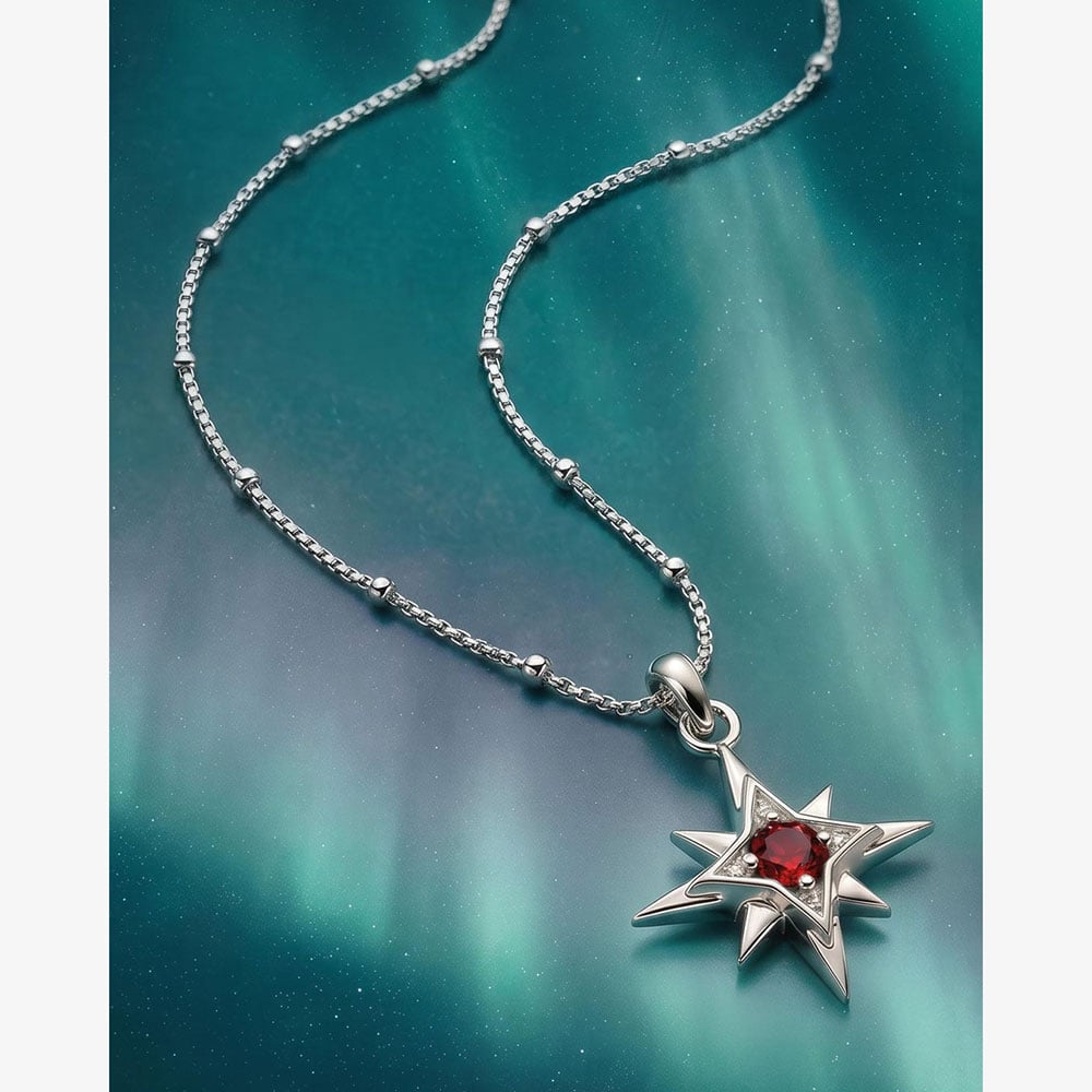 Kit Heath Céleste January Aurora Birthstone Garnet Ball Chain 18 Inch Pendant 90459GT