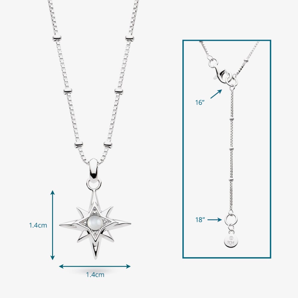 Kit Heath Céleste June Aurora Birthstone Moonstone Ball Chain 18 Inch Pendant 90459MS