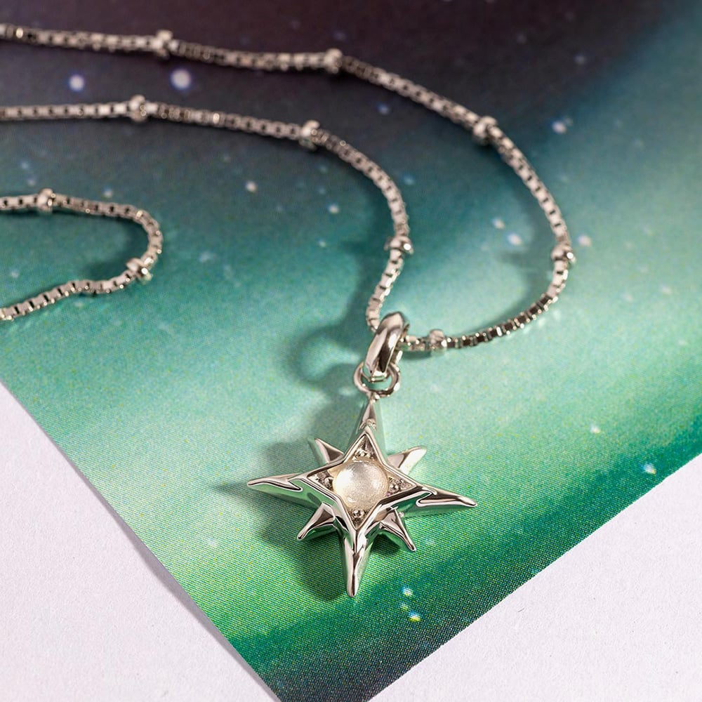 Kit Heath Céleste June Aurora Birthstone Moonstone Ball Chain 18 Inch Pendant 90459MS