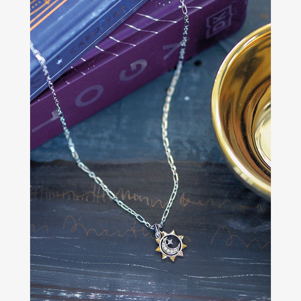 Kit Heath Céleste Pavé Sun, Moon & Star 18 Inch Spinner Necklace 90493GCZ
