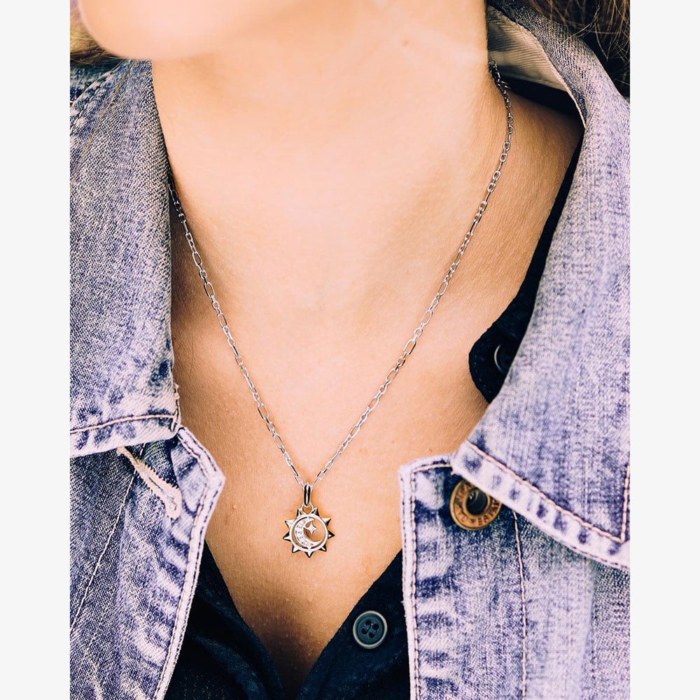 Kit Heath Céleste Pavé Sun, Moon & Star 18 Inch Spinner Necklace 90493GCZ