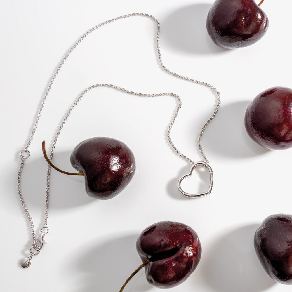 Kit Heath Love Silver Heart Outline Necklace 90533RP