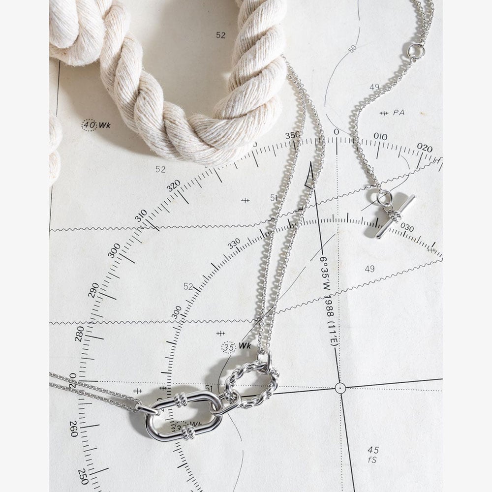 Kit Heath Marina Rope Link Grande Twin Chain 18 Inch Necklace 91097RP