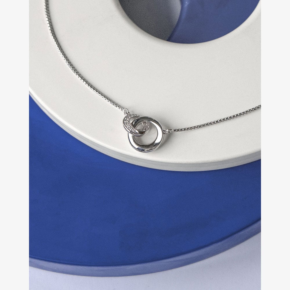 Kit Heath Bevel Cirque Link Pavé 17 Inch Necklace 9151CZ
