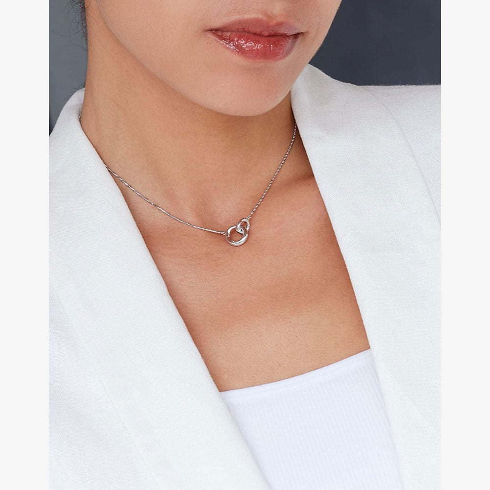 Kit Heath Bevel Cirque Link Pavé 17 Inch Necklace 9151CZ