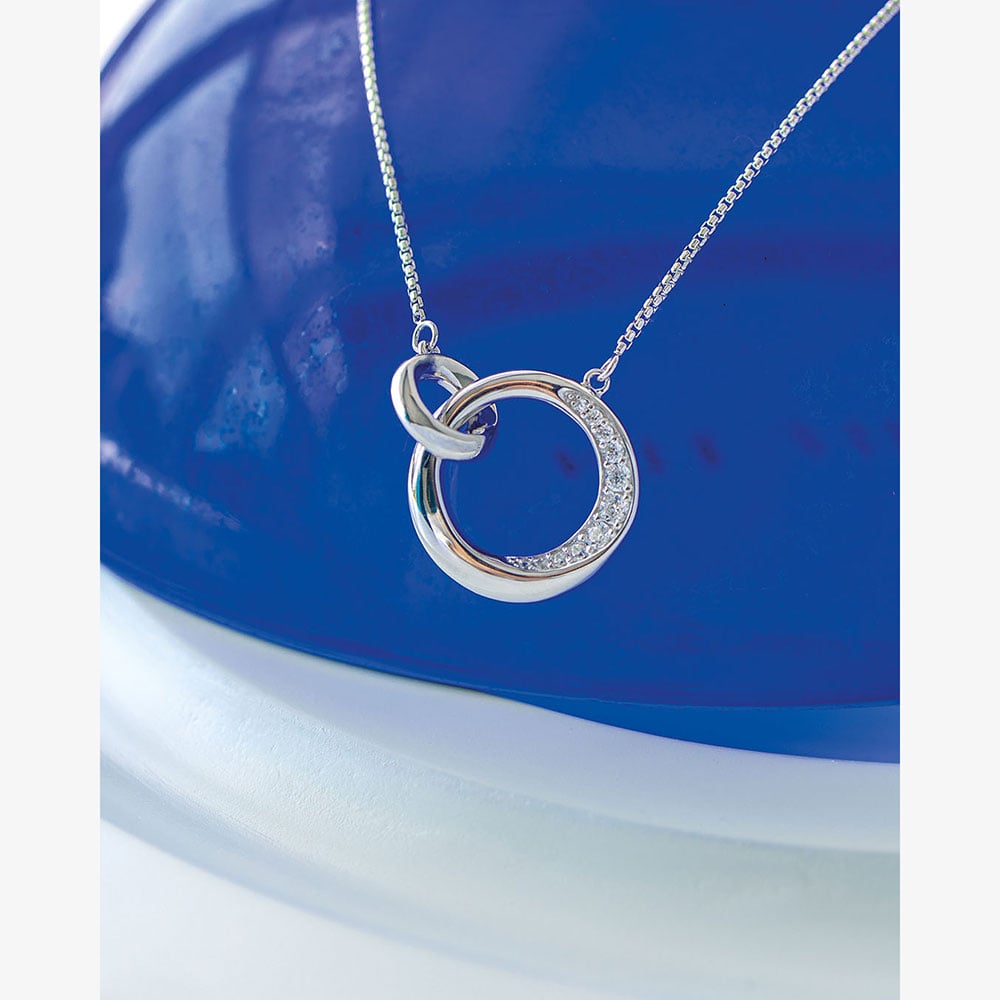 Kit Heath Bevel Cirque Link Pavé 18 Inch Necklace 9153CZ