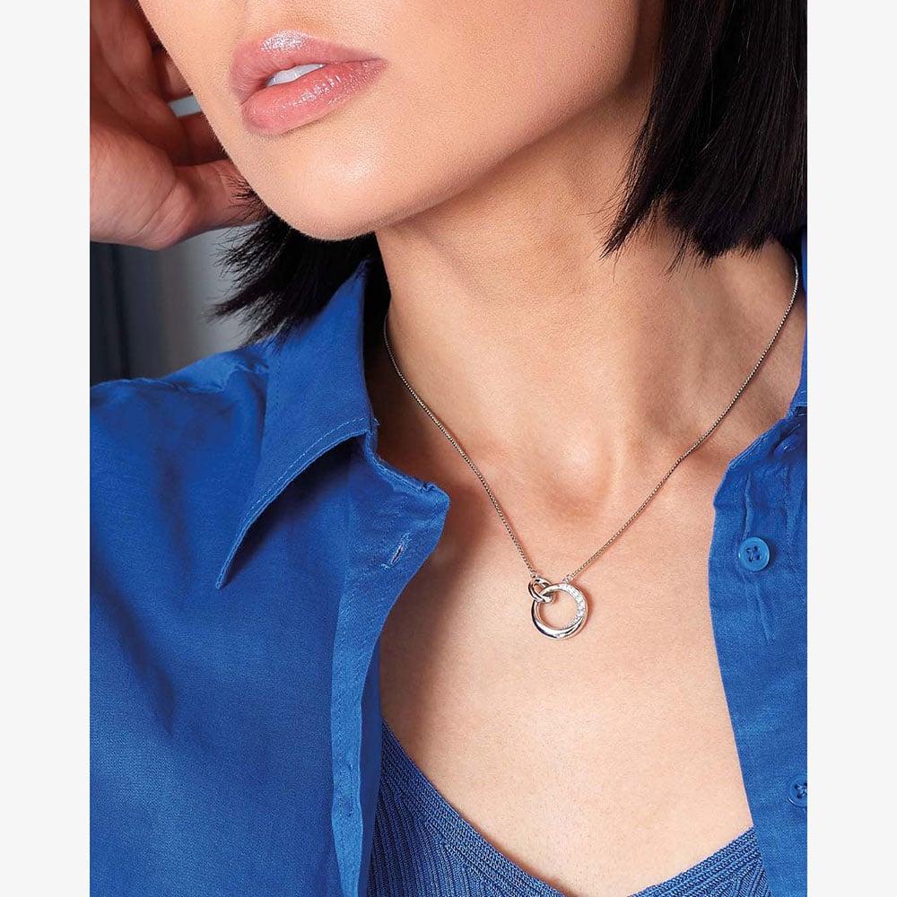 Kit Heath Bevel Cirque Link Pavé 18 Inch Necklace 9153CZ