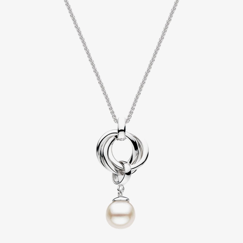 Kit Heath Bevel Trilogy Pearl Link 18 Inch Necklace 9160FP