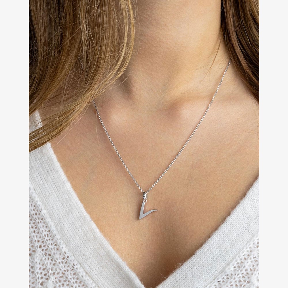 Kit Heath Signature Skript Capital V 18 Inch Necklace 9198RPV