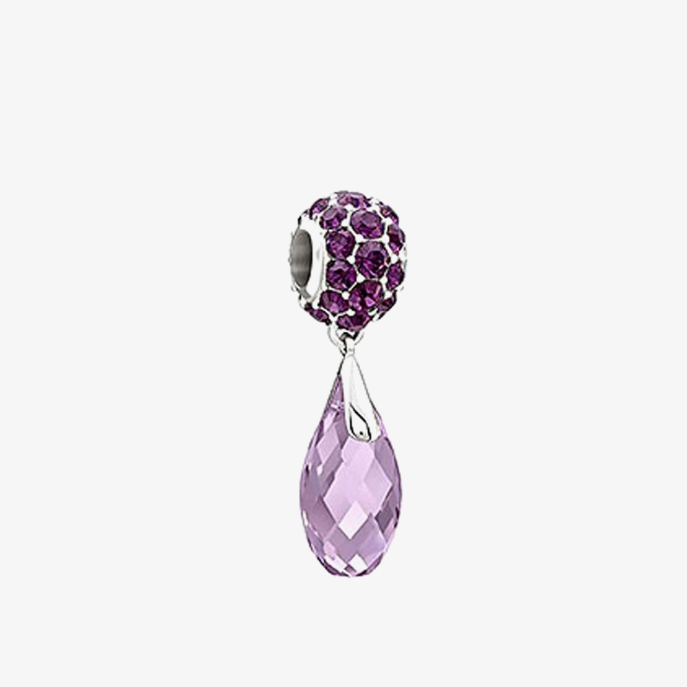 Product photograph of Chamilia Purple Crystal Dropper Bead 2025-0934 from The Jewel Hut