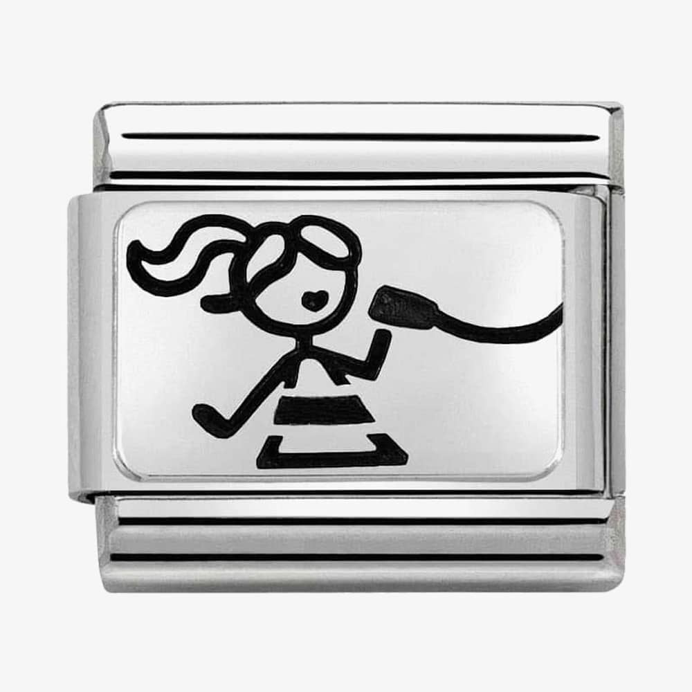 Product photograph of Nomination Classic Silvershine Girl With Ponytail Left Charm 330109 15 from The Jewel Hut