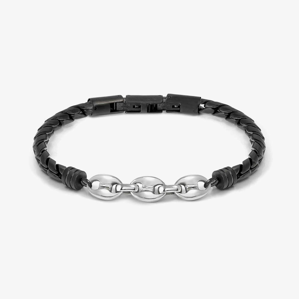 Nomination ManVision Steel & Black Link Bracelet 133022/030