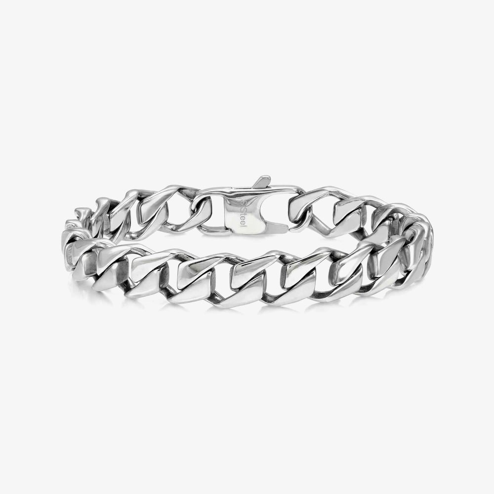 Nomination Bold Steel Flat Curb Chain Bracelet 133207/001 (S)
