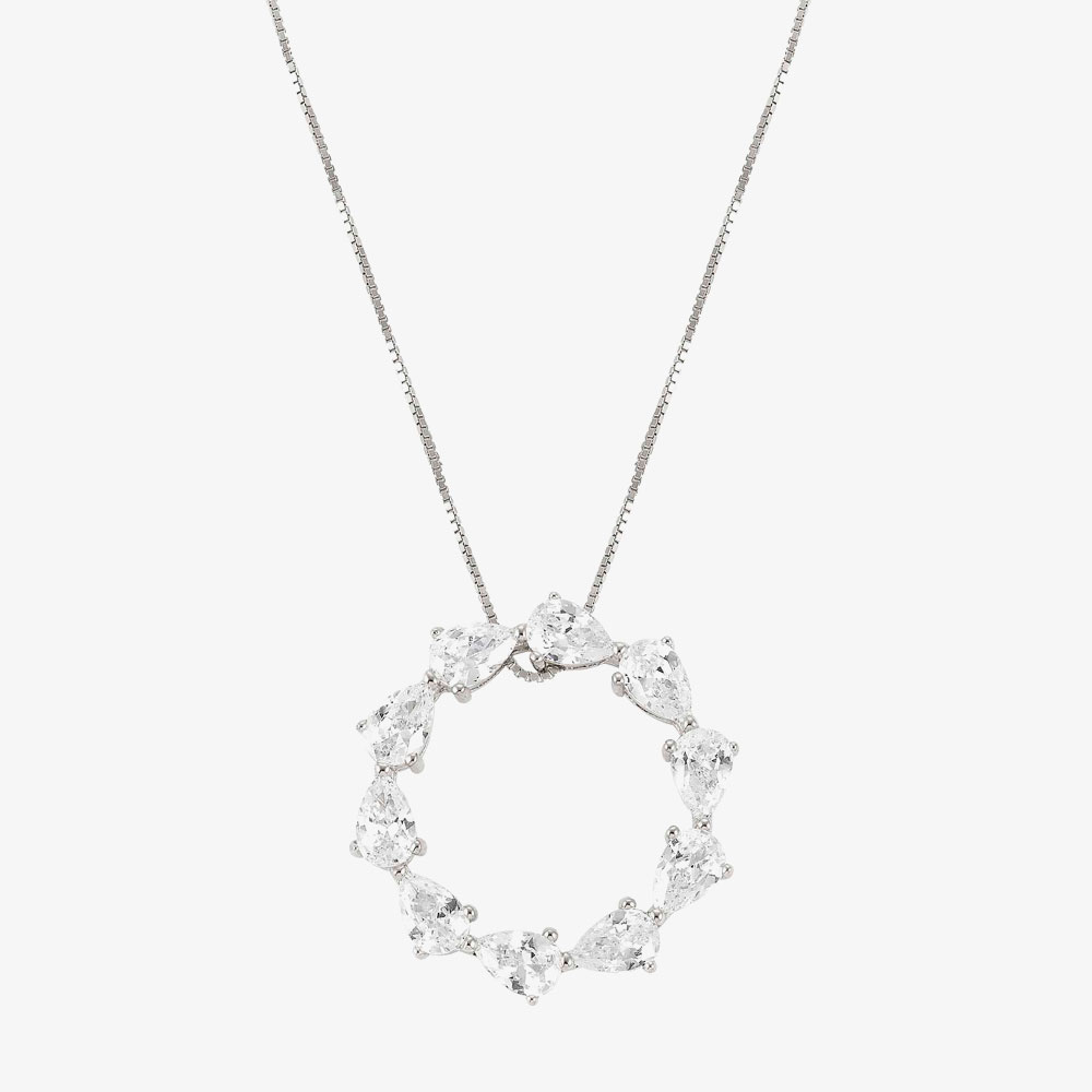 Product photograph of Nomination Colour Wave Sterling Silver Circle Necklace 149812 001 from The Jewel Hut