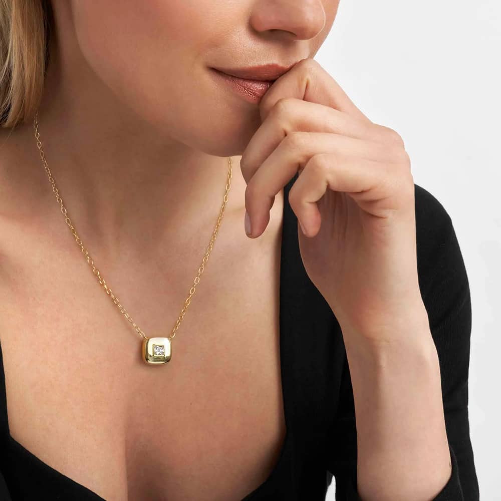 Nomination Domina Gold Plated Square Necklace 240402/036