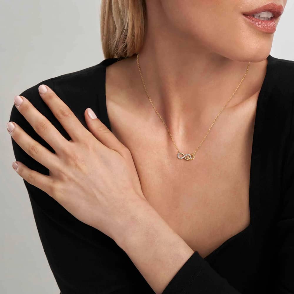 Nomination Lovecloud Gold Tone Plated Interlocking Infinity Necklace 240504/005