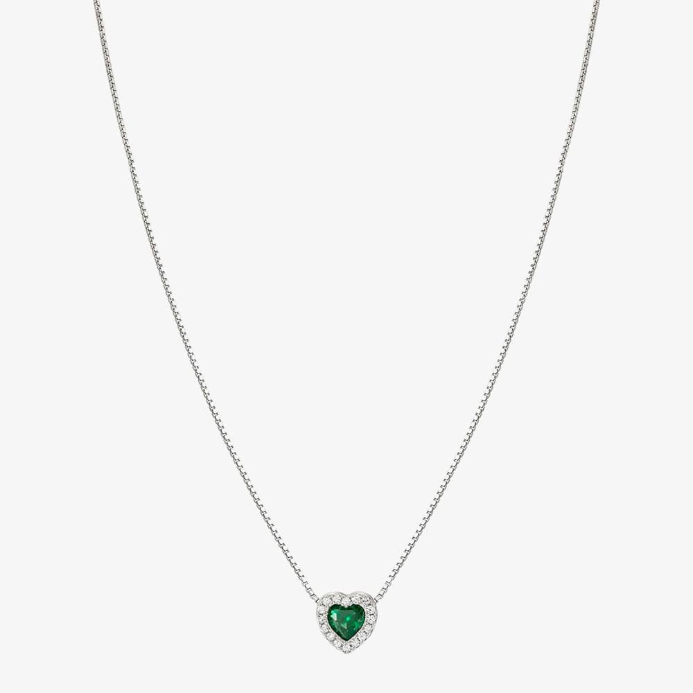 Nomination All My Love Sterling Silver Green Heart Necklace 240302/014