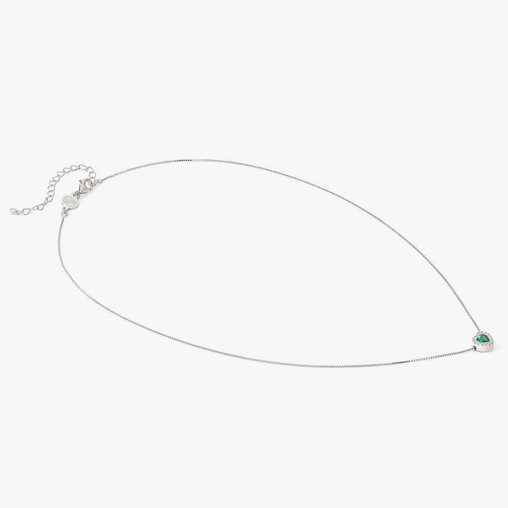 Nomination All My Love Sterling Silver Green Heart Necklace 240302/014