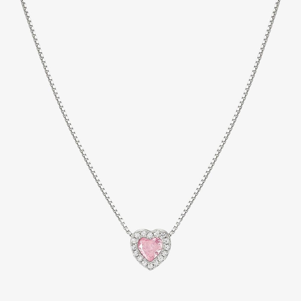 Product photograph of Nomination All My Love Sterling Silver Pink Heart Necklace 240302 002 from The Jewel Hut