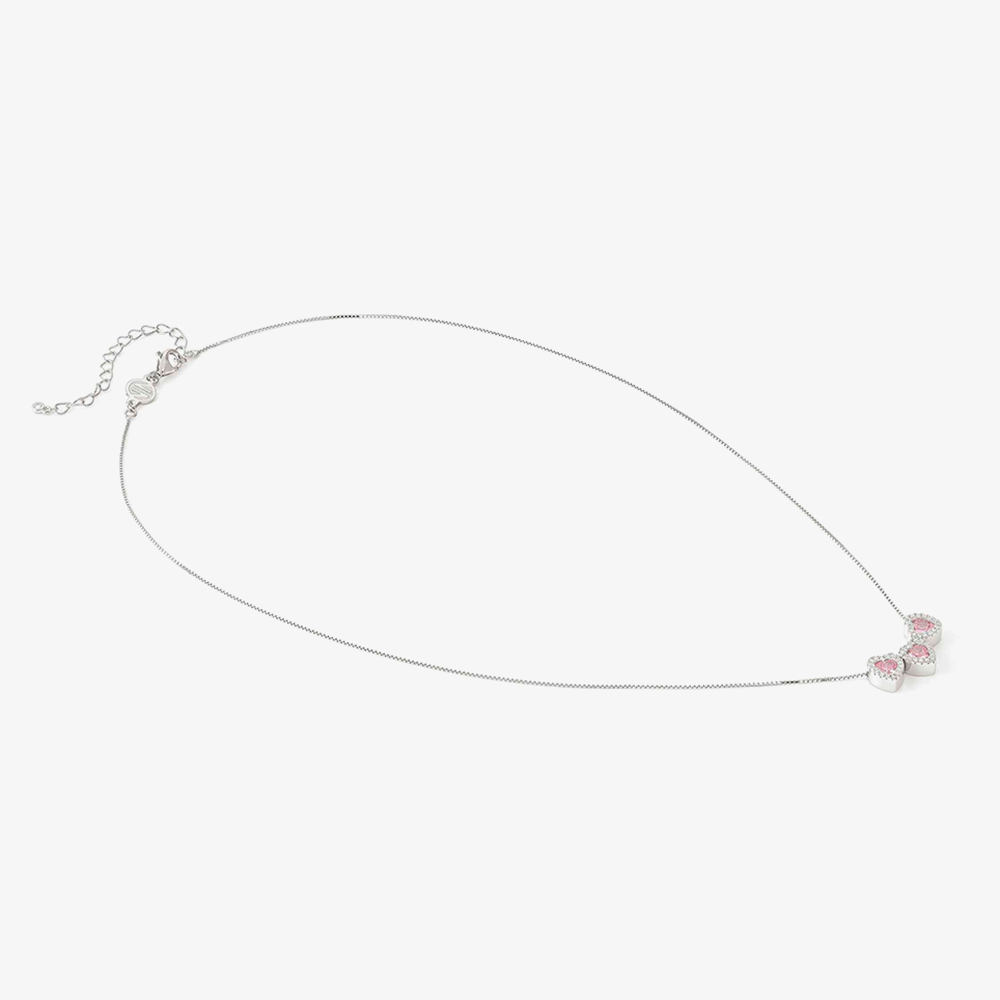 Nomination All My Love Sterling Silver Three Pink Heart Necklace 240303/002