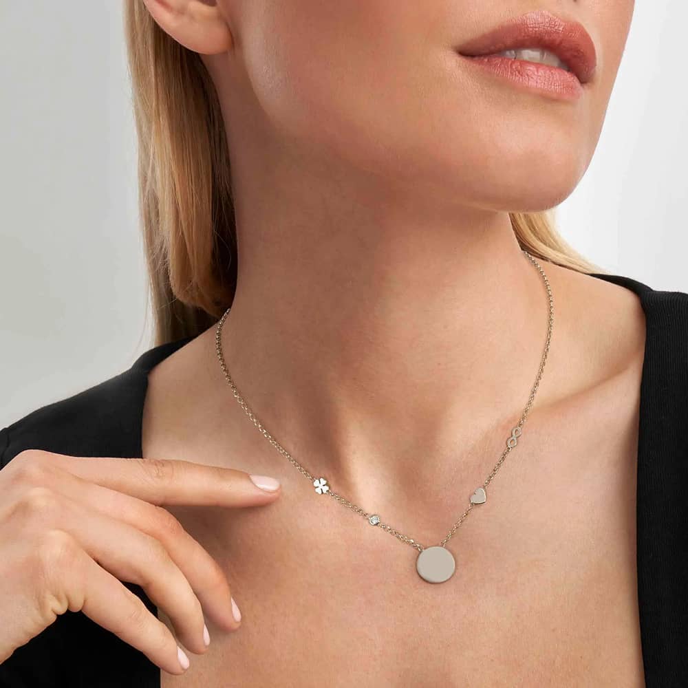 Nomination Messaggi D'Amore Engravable Round Disc Mixed Symbols Necklace 241211/016