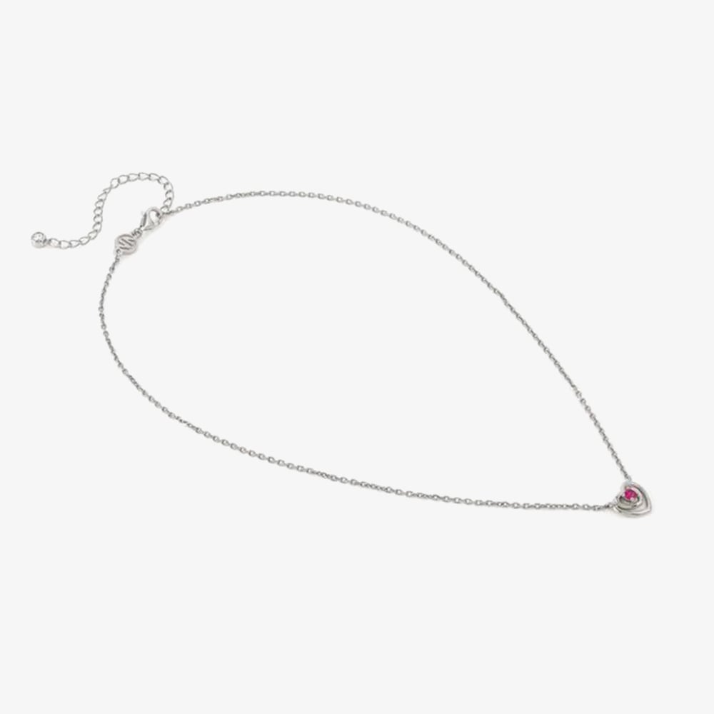 Nomination CosmicLove Silver Red Cubic Zirconia Double Heart Necklace 241707/006