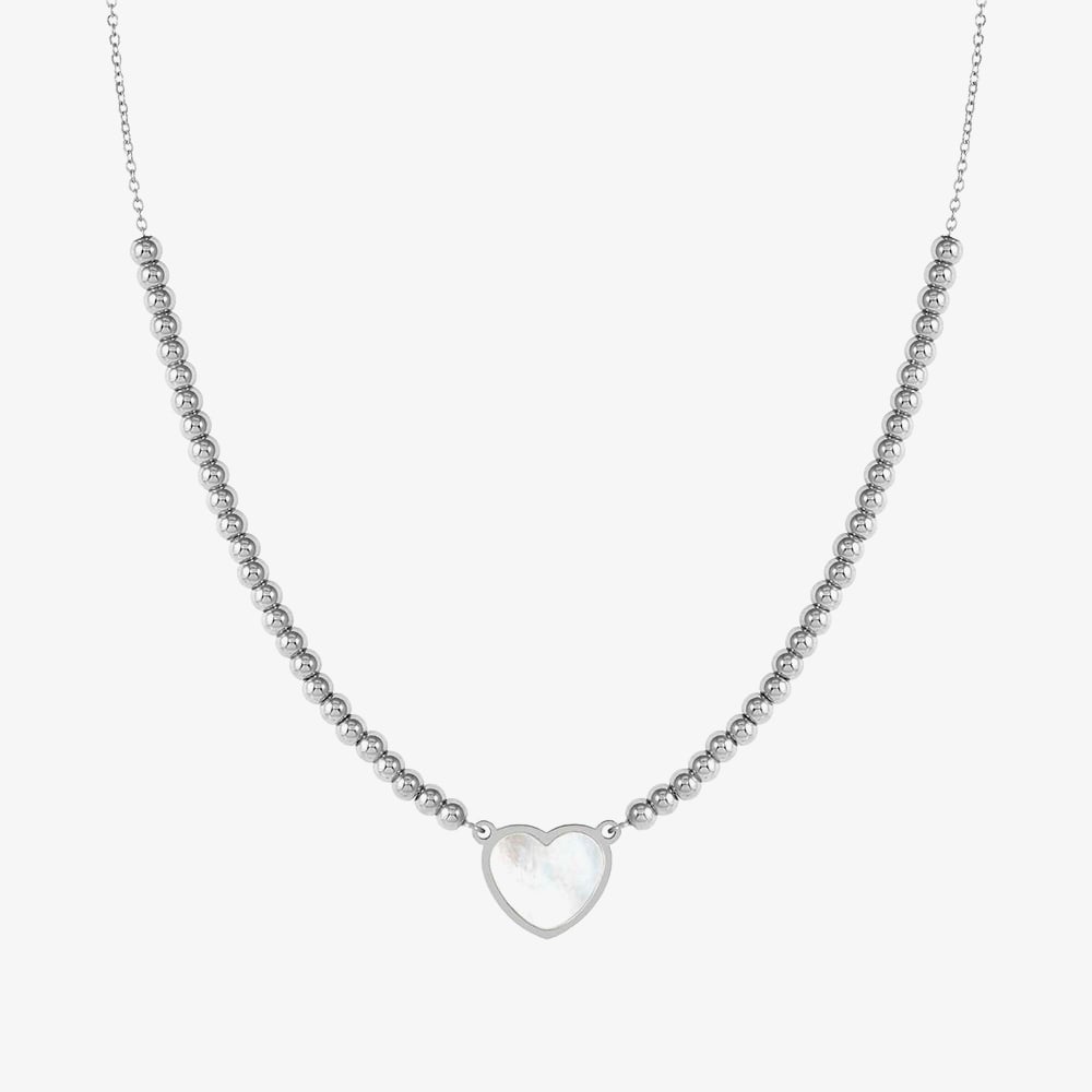 Product photograph of Nomination Emosfere Silver Tone Mother Of Pearl Heart Ball Necklace 134205 036 from The Jewel Hut