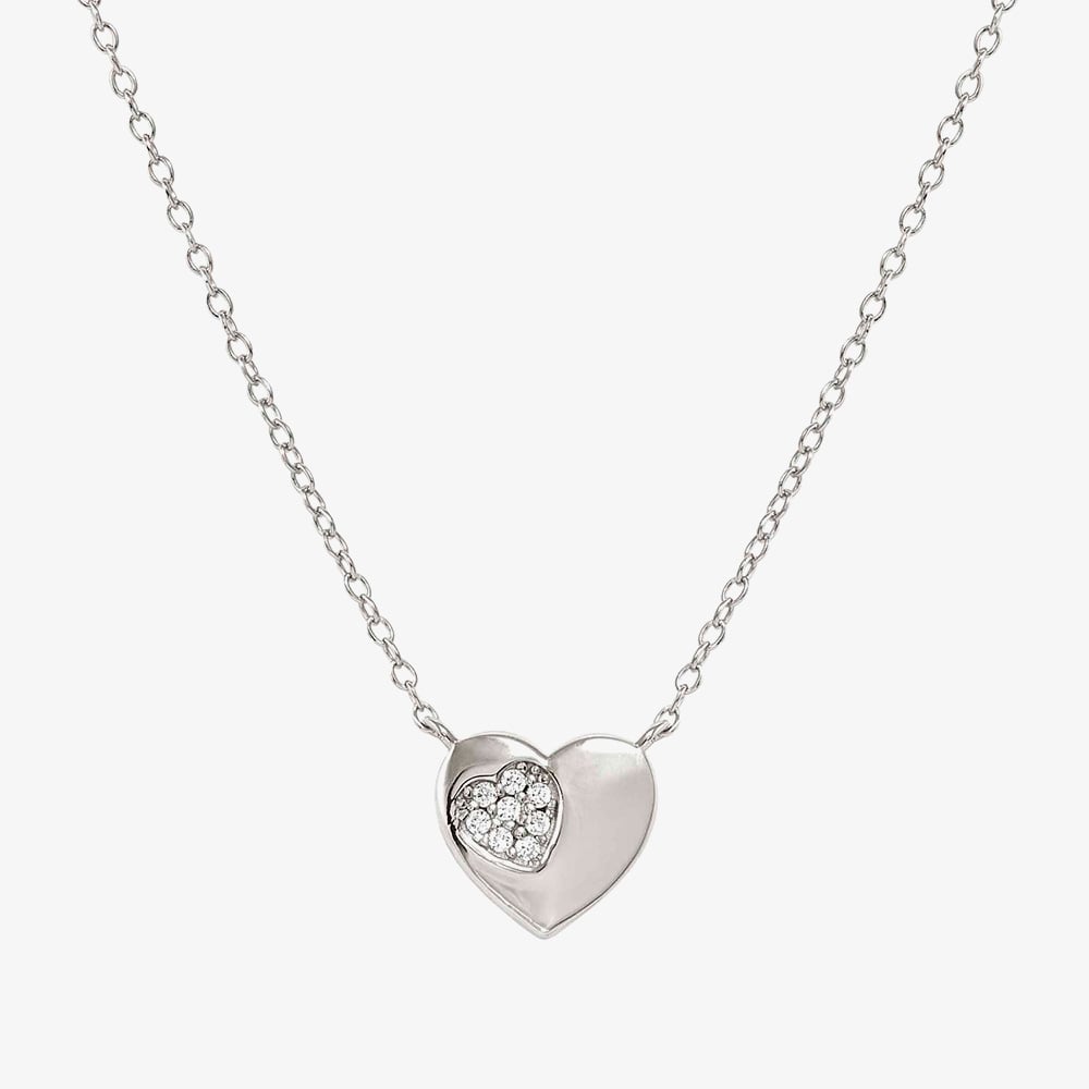 Nomination Silver Petit Sparkle Heart Necklace