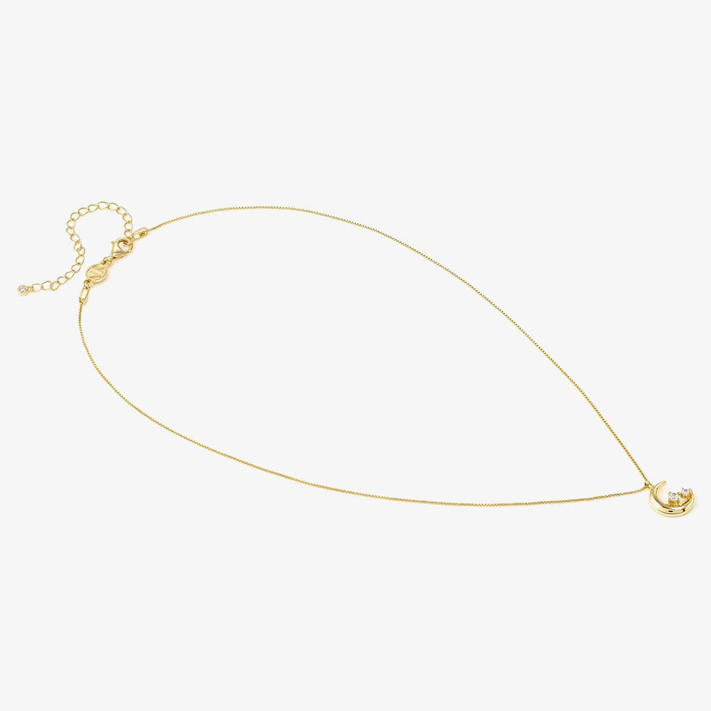 Nomination Dreams Beats Gold Tone Moon Pendant Necklace 242602/024