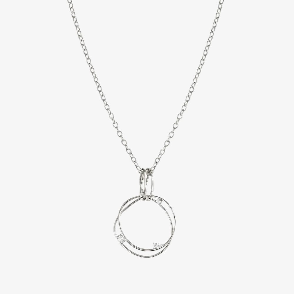 Nomination My Rebel Art Silver &amp; Cubic Zirconia Double Circle Necklace 242821/010