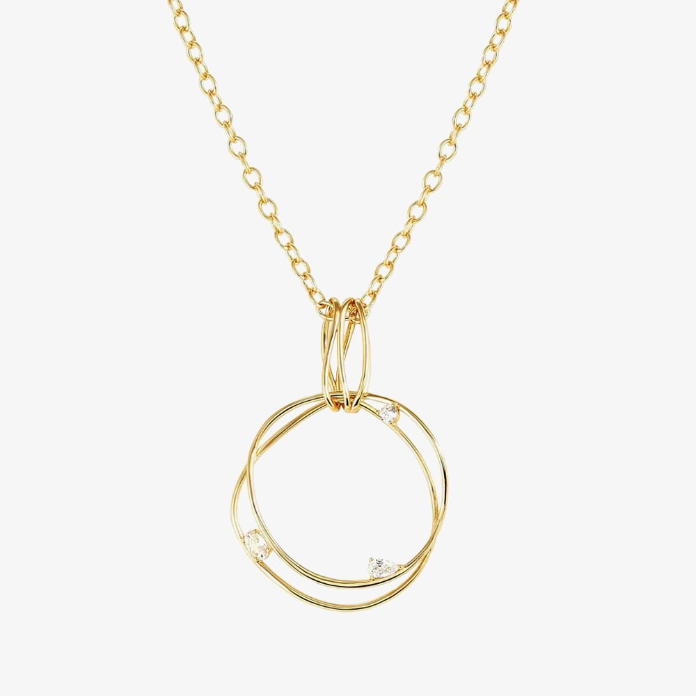 Nomination My Rebel Art Gold Plated &amp; Cubic Zirconia Double Circle Necklace 242821/012