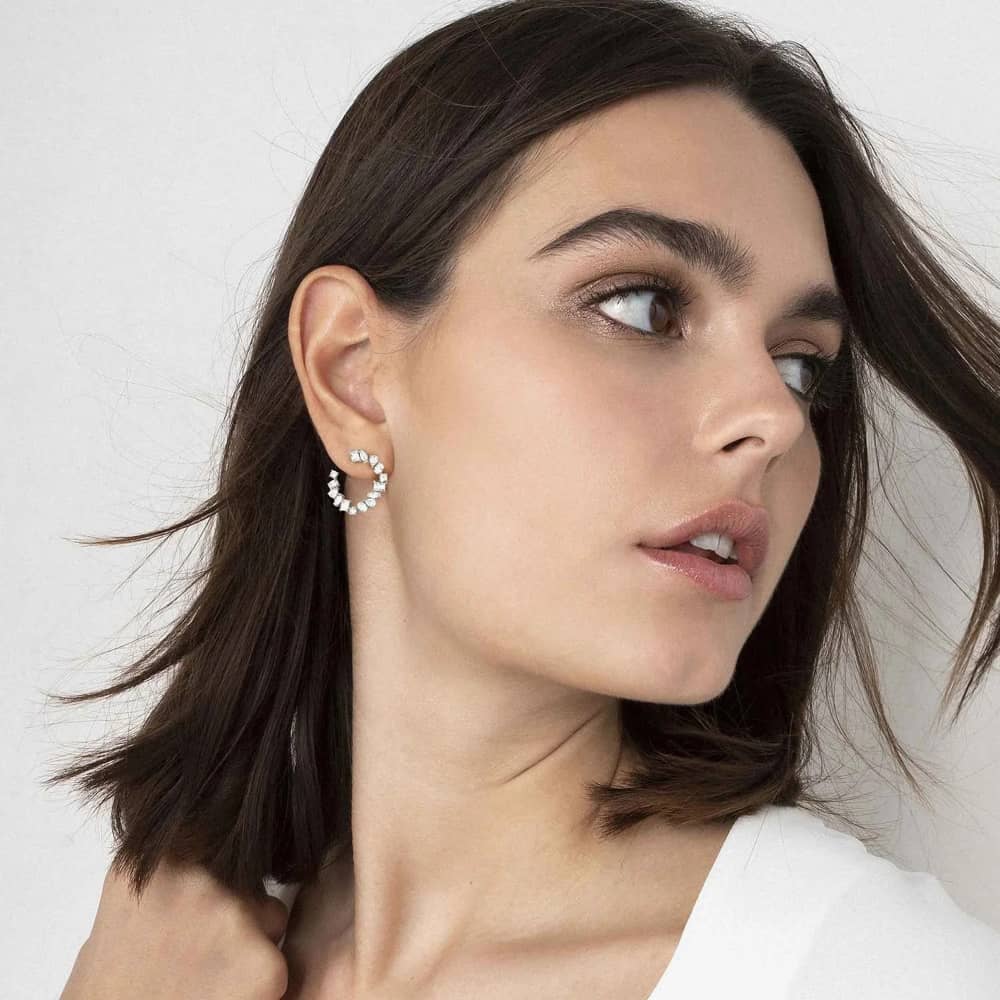 Nomination Colour Wave Sterling Silver Hoop Earrings 149803/008